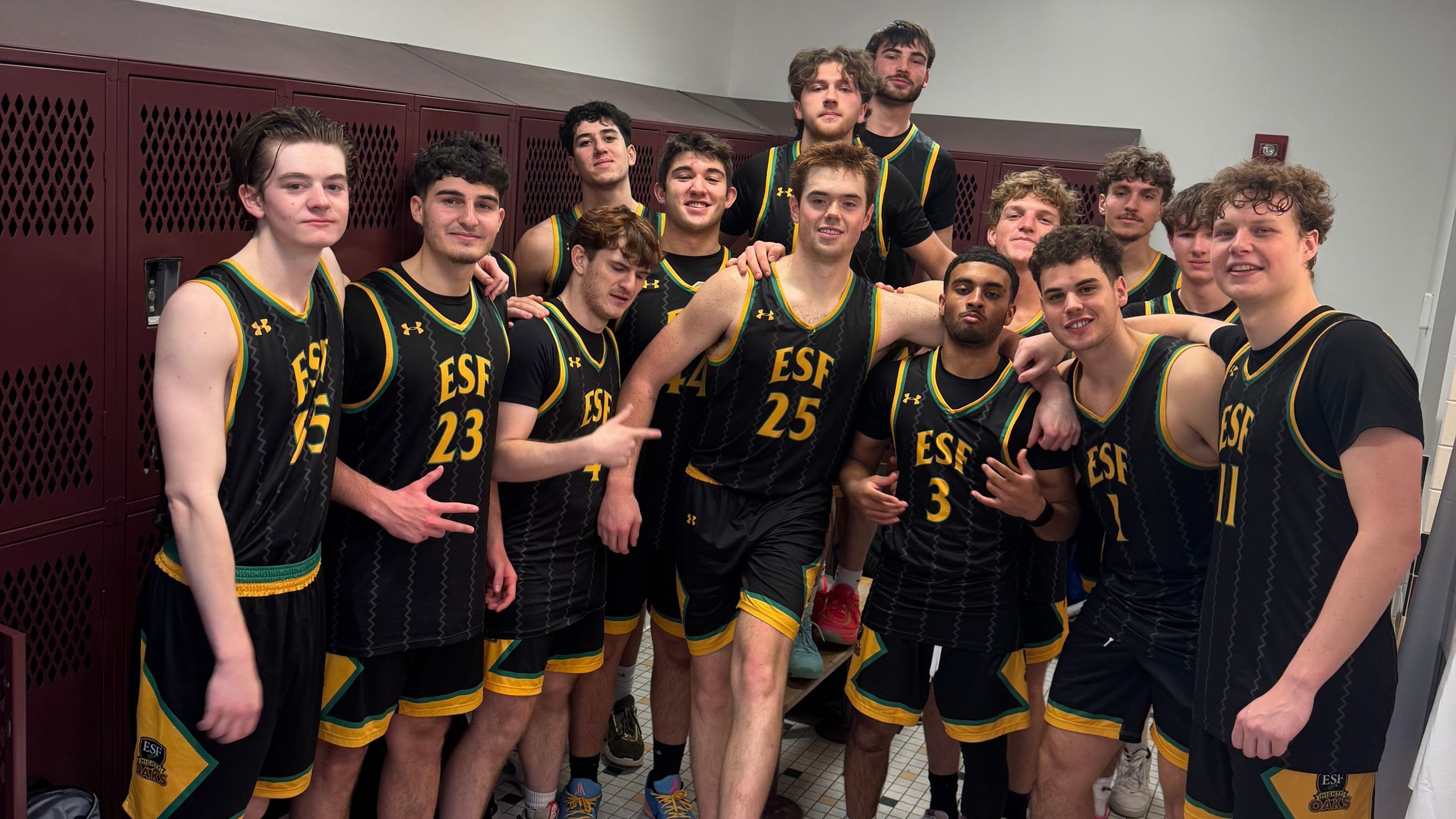 mens basketball after playing at villa maria